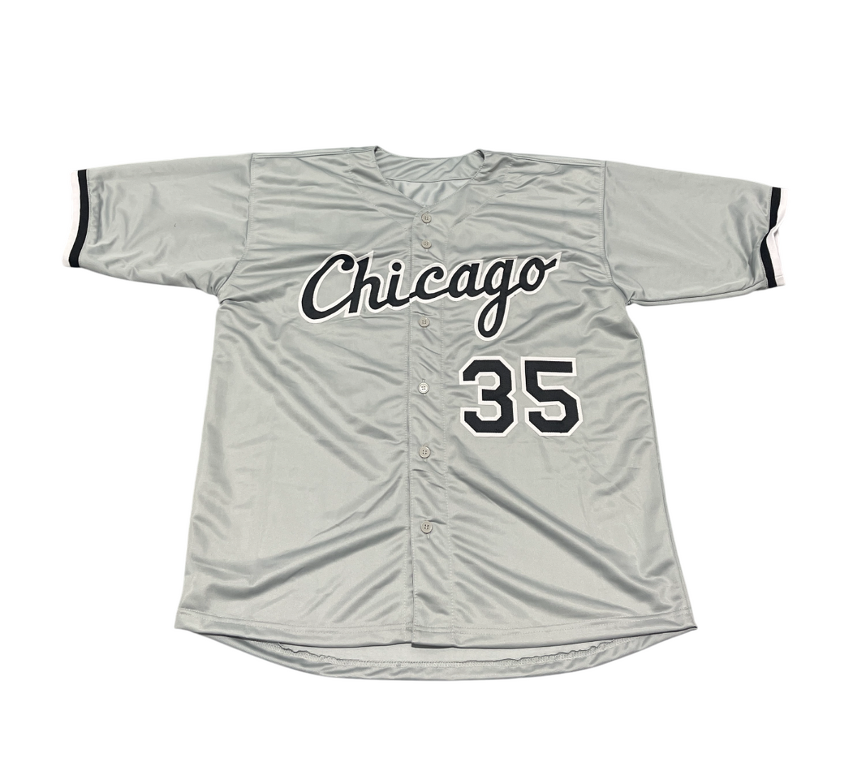 Frank Thomas Signed Chicago White Sox Custom Grey Jersey Beckett Witness BAS COA