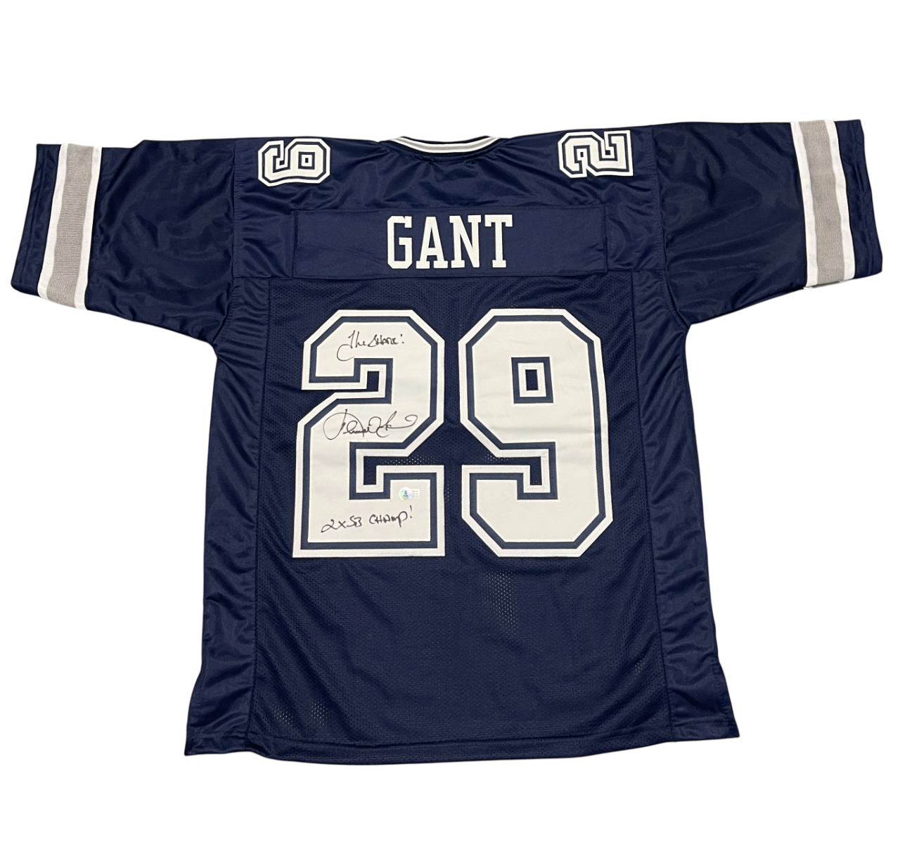Kenny Gant Signed Dallas Cowboys Custom Jersey w/ 2 ins Beckett Witness BAS COA