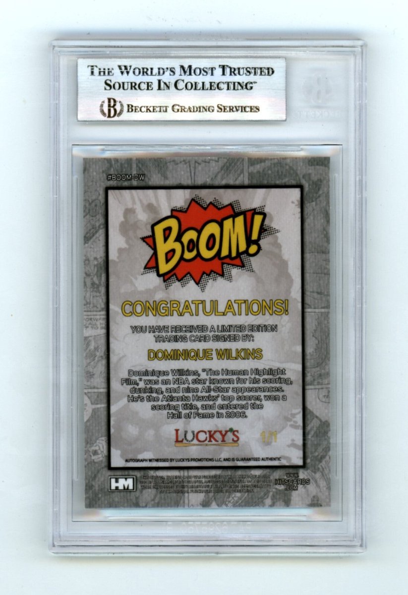 Dominique Wilkins 2024 Hits Memorabilia BOOM Super 1/1 Signed BGS BAS Auto Hawks