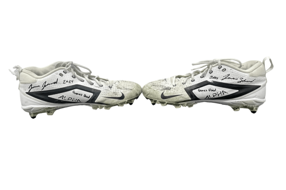 Jamien Sherwood Signed 2024 Game Used Football Cleats (PAIR) Beckett Wit BAS COA