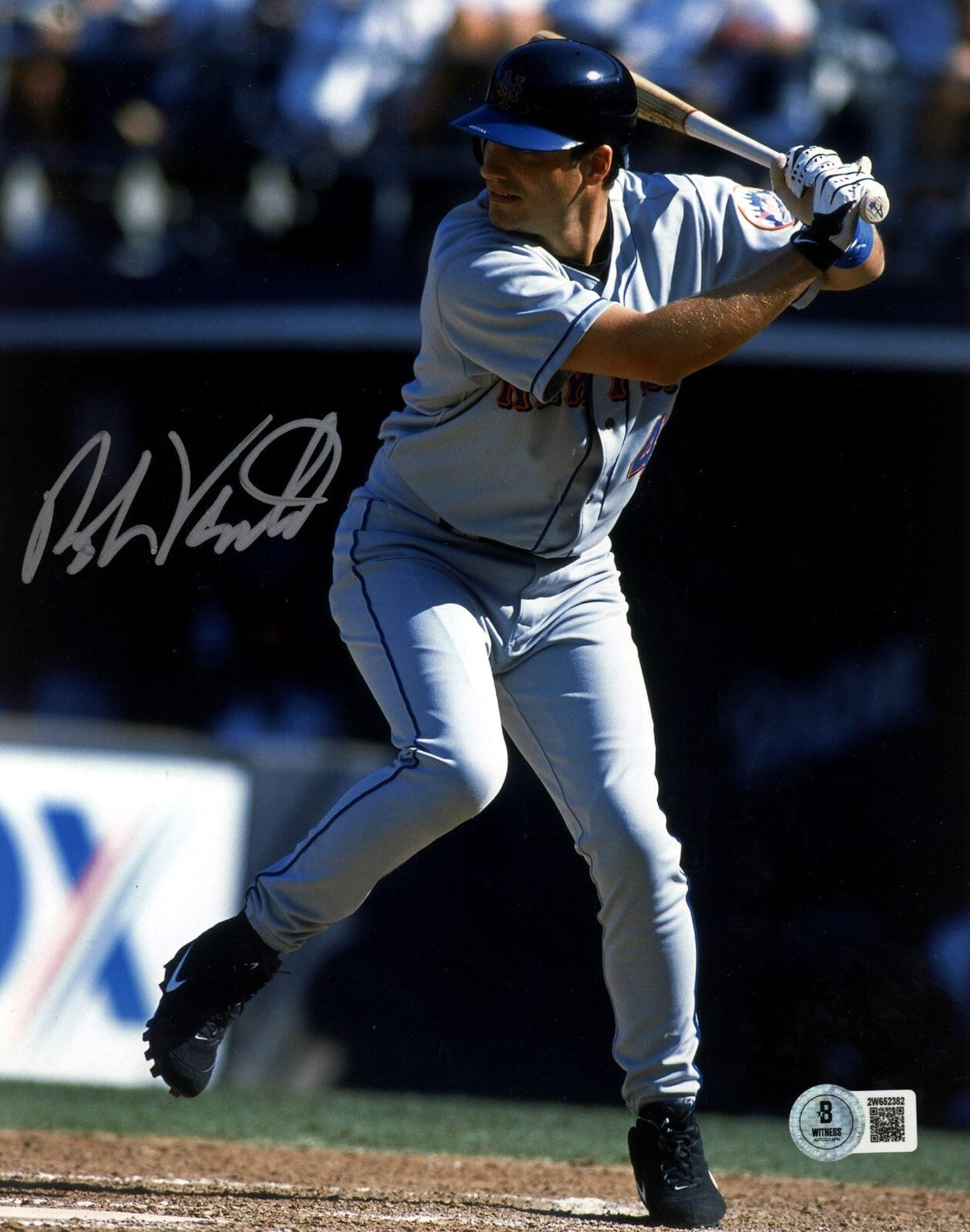 Robin Ventura Signed New York Mets 8x10 Photo Beckett Witness BAS COA