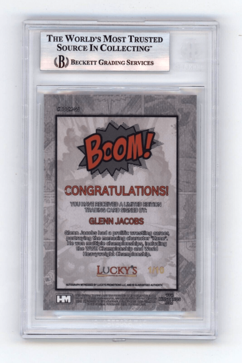 Glenn Jacobs KANE 2024 Hits Memorabilia BOOM Silver #/10 Signed BGS BAS Auto