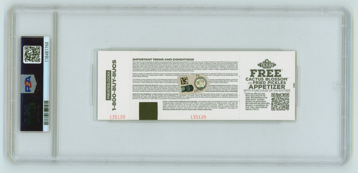Paul Skenes Signed MLB Debut Ticket 5/11/2024 w/ Inscription PSA Authentic Auto
