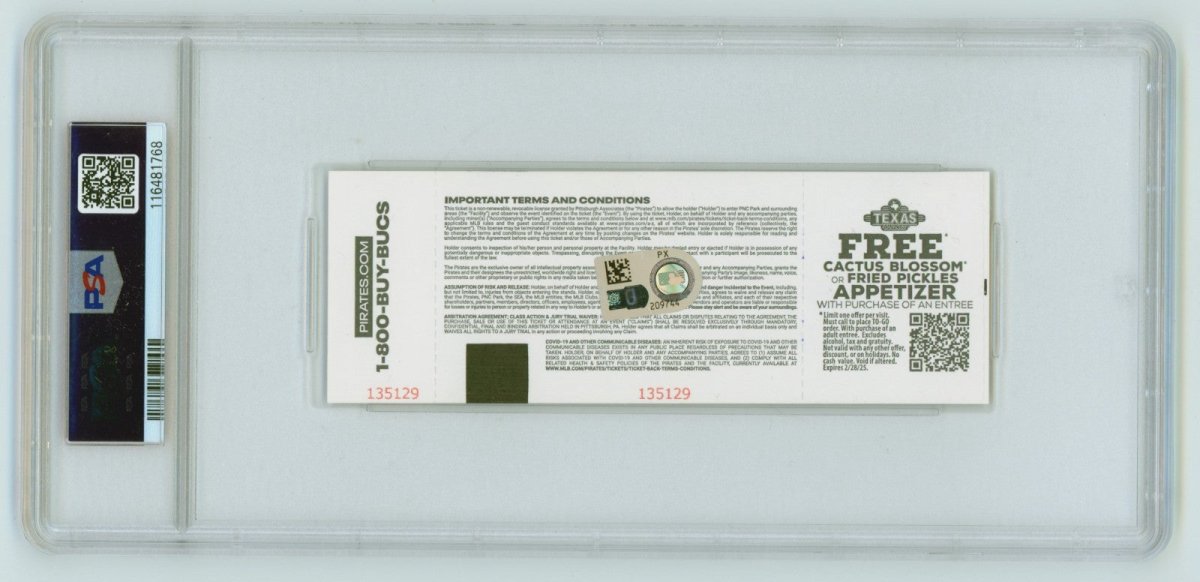 Paul Skenes Signed MLB Debut Ticket 5/11/2024 w/ Inscription PSA Authentic Auto