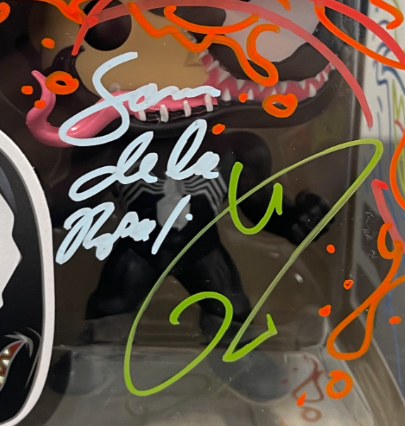 Tom Hardy Signed Venom Funko Pop #363 w/ Sam De La Rosa Sketch BAS &amp; JSA COA B