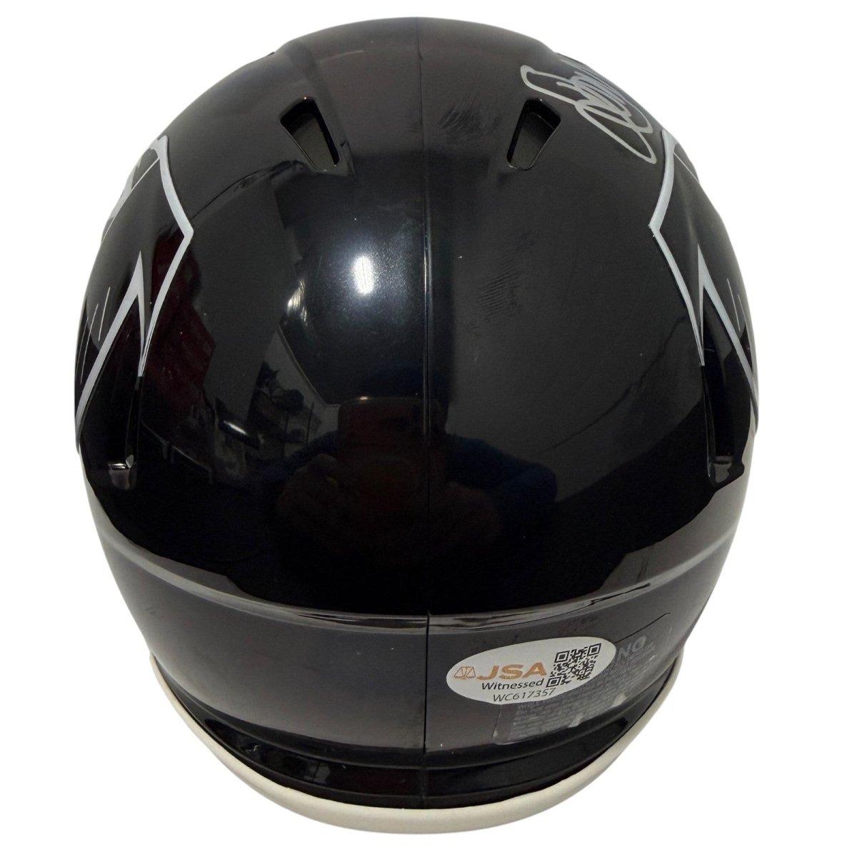 Jamal Anderson Signed Atlanta Falcons TB 90-02 Mini Helmet JSA Witness COA