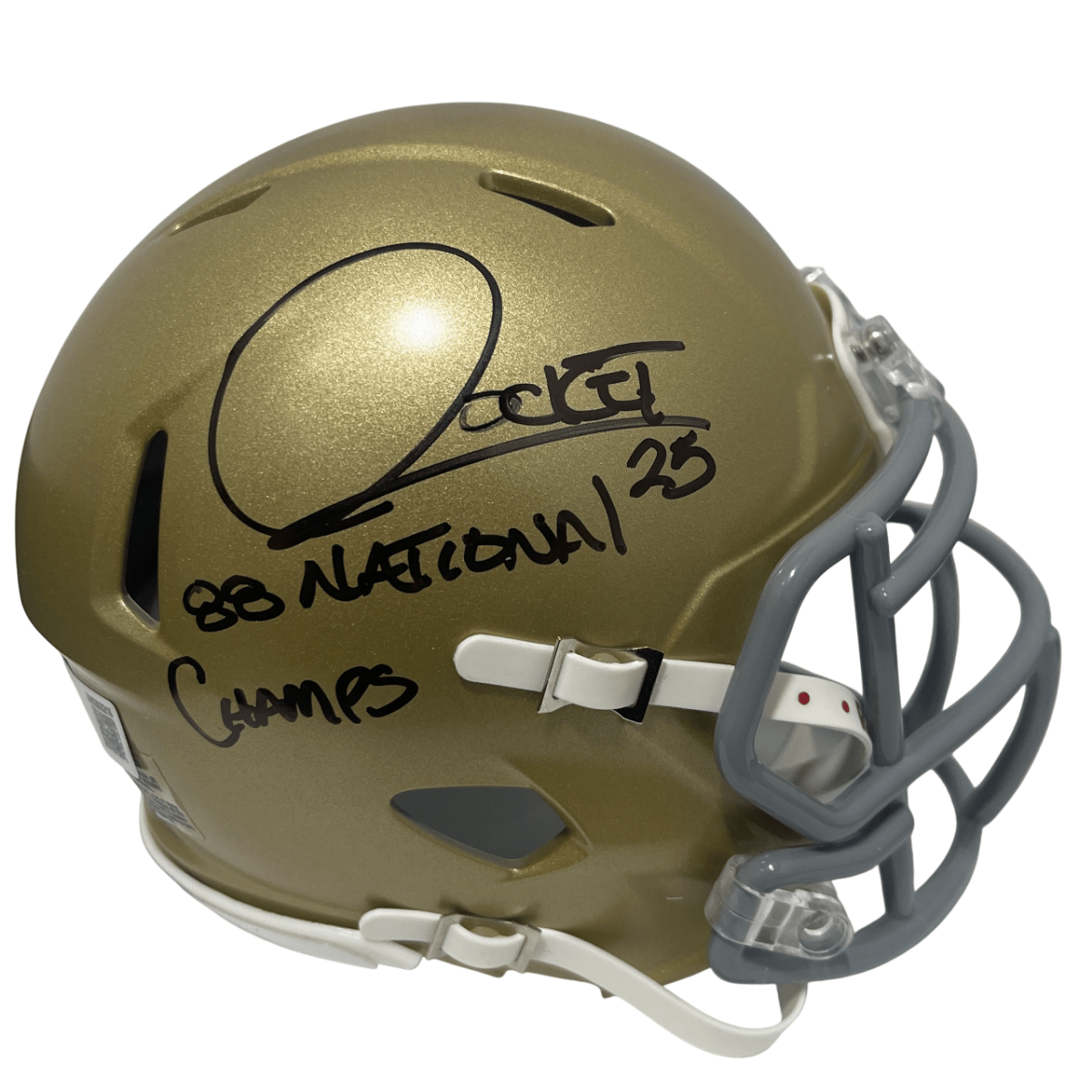 Rocket Ismail Signed Notre Dame Mini Helmet 88 National Champs Beckett W BAS COA