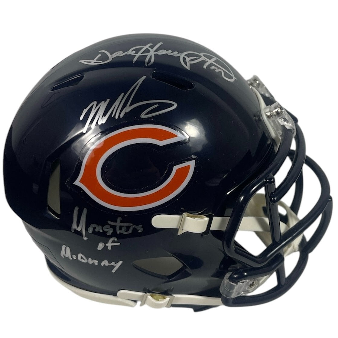 Dan Hampton &amp; Mike Singletary Dual Signed Bears Mini Helmet w/ Insc BAS COA