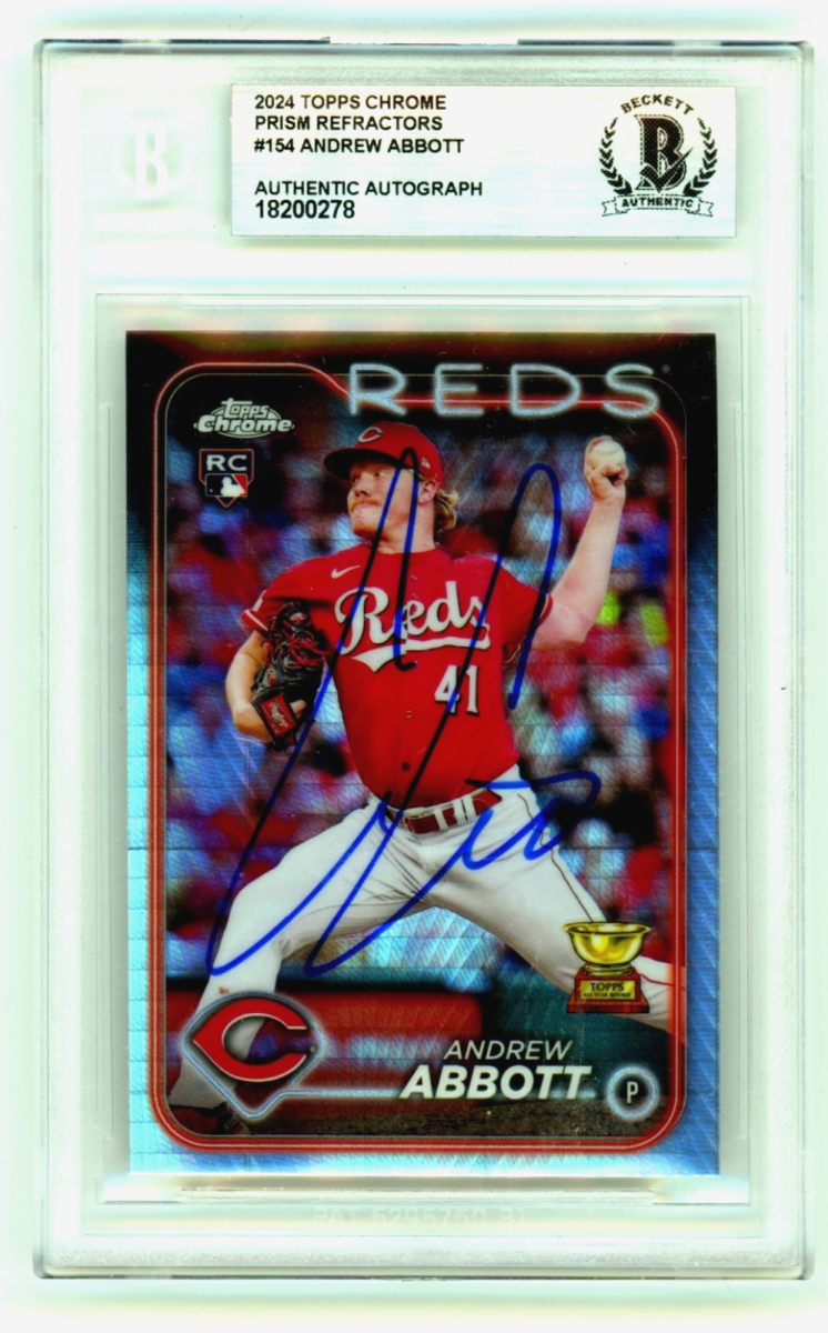Andrew Abbott 2024 Topps Chrome #154 Prism Refractor Signed RC BGS BAS Auto