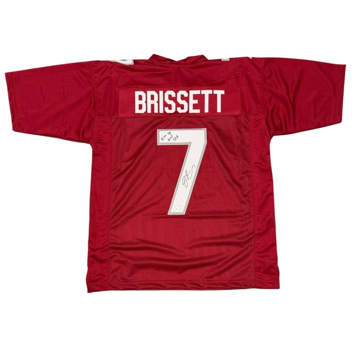 Jacoby Brissett Signed Cardinals Custom Jersey w/ Rise Up Red Sea JSA Wit COA