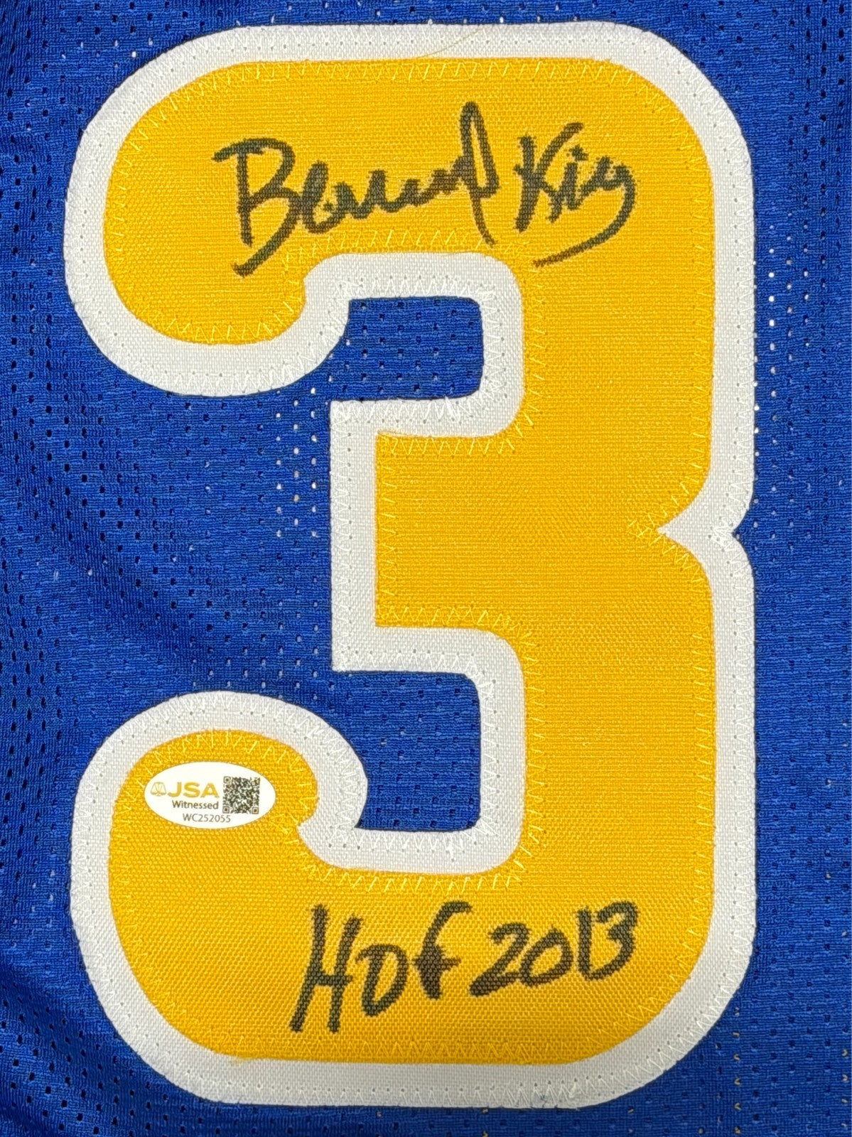 Bernard King Signed Golden State Warriors Custom Jersey w/ HOF 2013 JSA Wit. COA