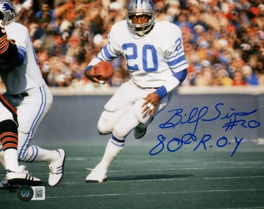 Billy Sims Signed Detroit Lions 8x10 Photo w/ 80 ROY Beckett Witness BAS COA #4