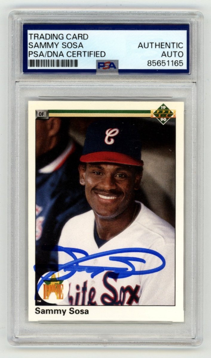 Sammy Sosa 1990 Upper Deck #17 Signed Rookie RC PSA Authentic Auto White Sox