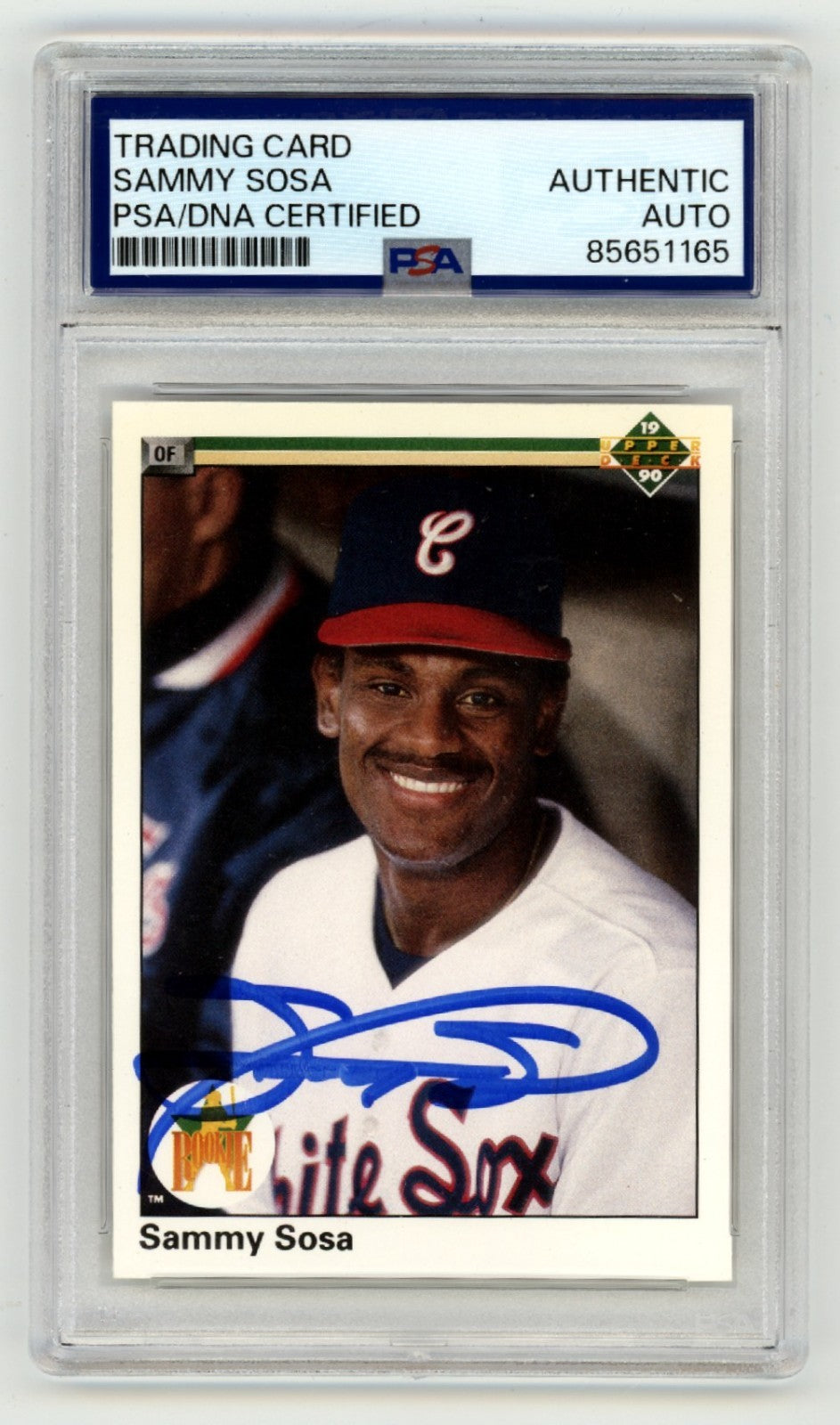 Sammy Sosa 1990 Upper Deck #17 Signed Rookie RC PSA Authentic Auto White Sox
