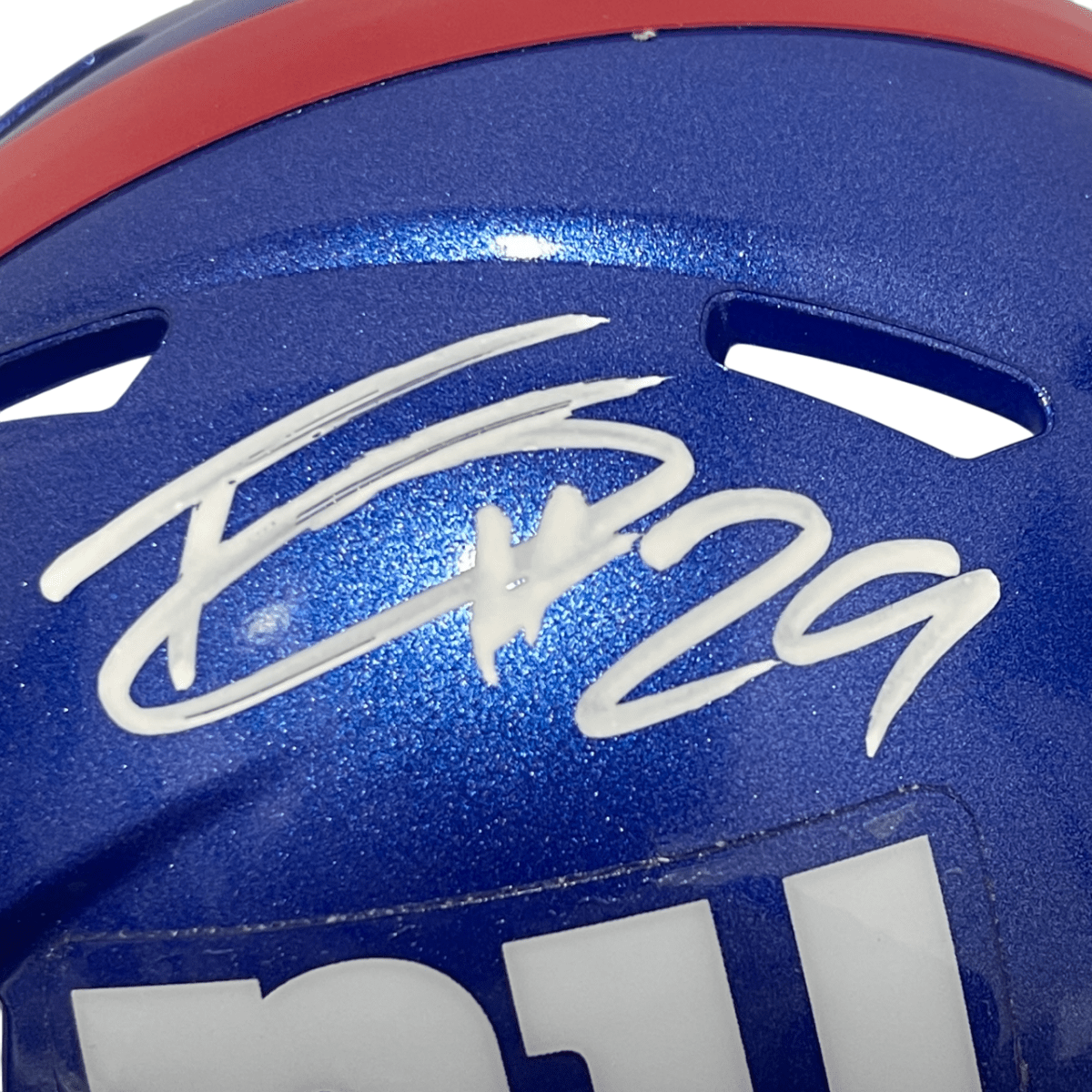 Tyrone Tracy Jr Signed Giants Speed Mini Helmet Beckett Witness BAS COA