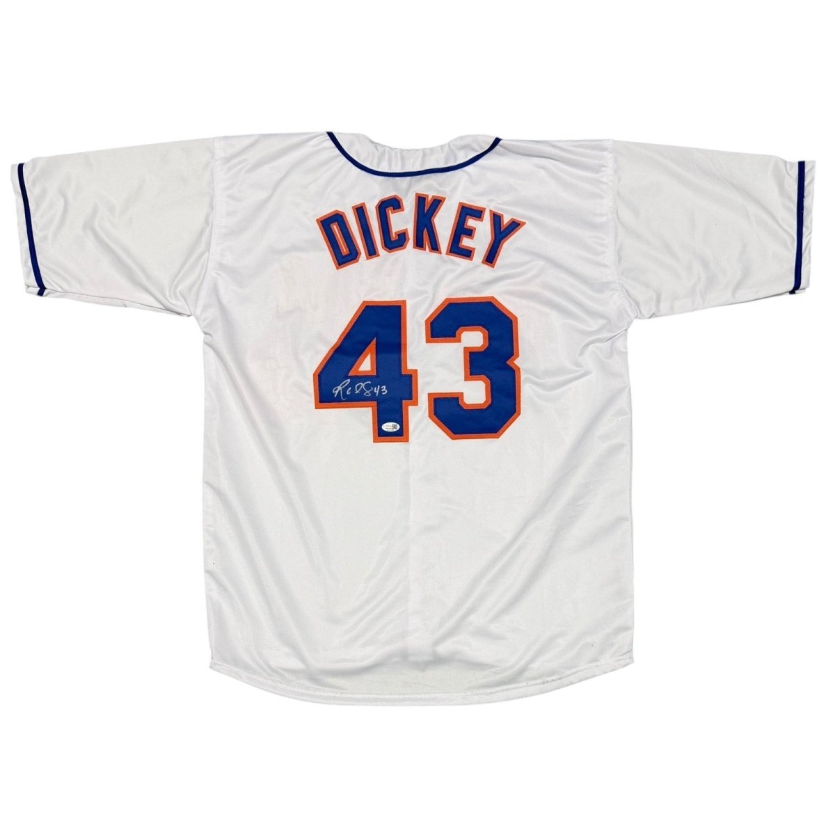 R.A. Dickey Signed Autographed New York Mets Custom White Jersey JSA Witness COA