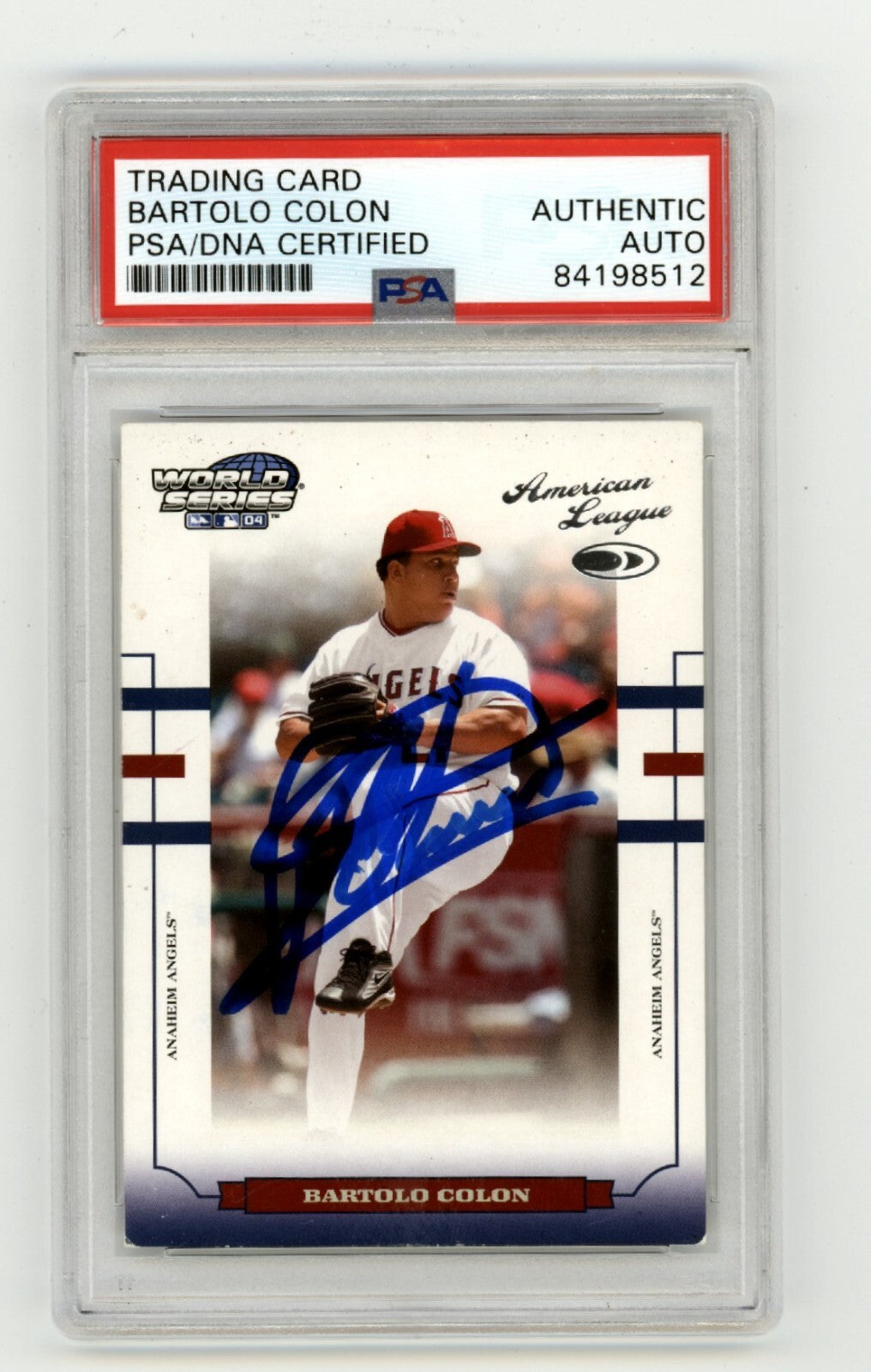 Bartolo Colon 2004 Donruss World Series 04 #WS1 Signed PSA Authentic Auto Angels