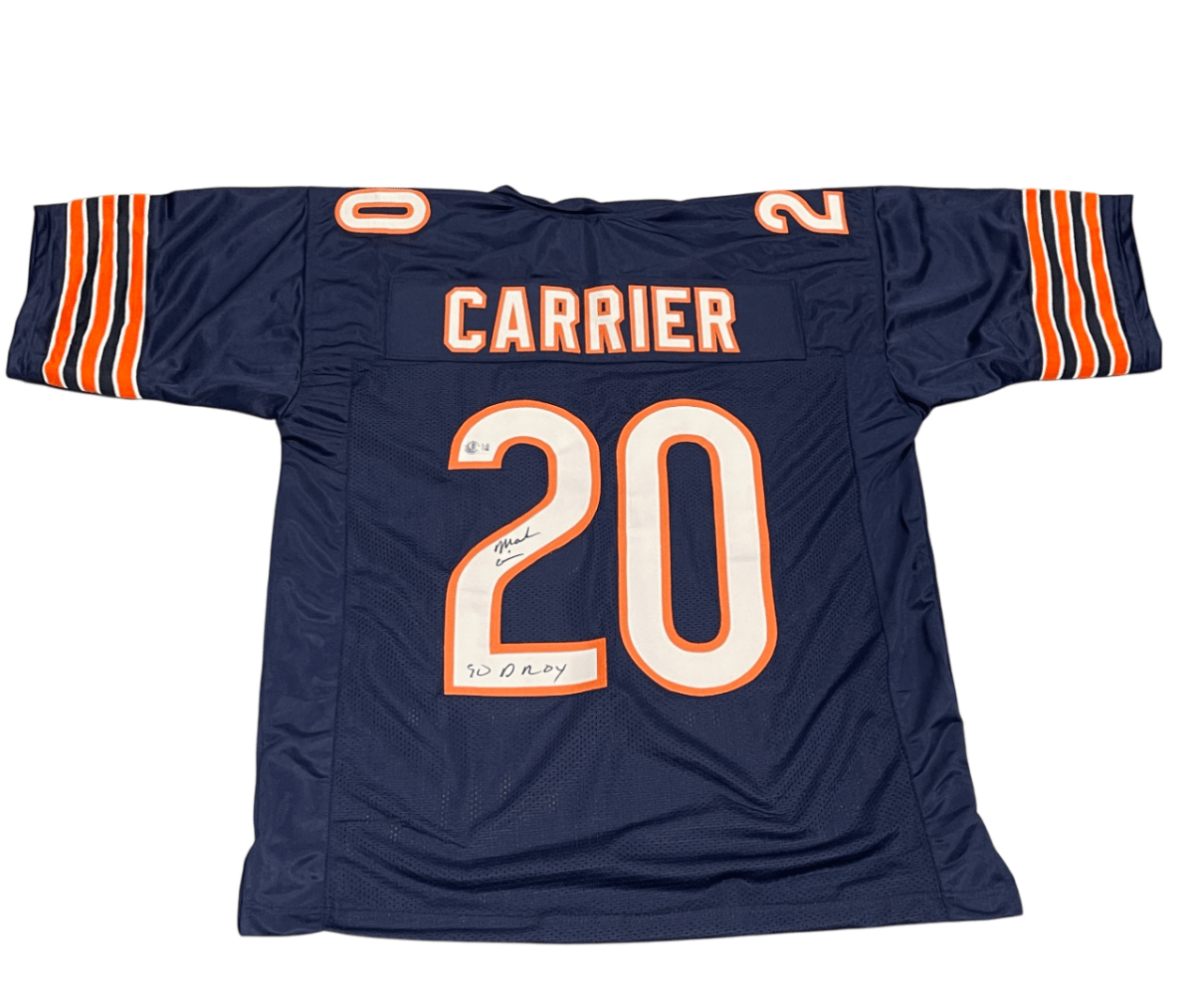 Mark Carrier Signed Bears Custom Jersey w/ 90 DROY Beckett Witness BAS COA