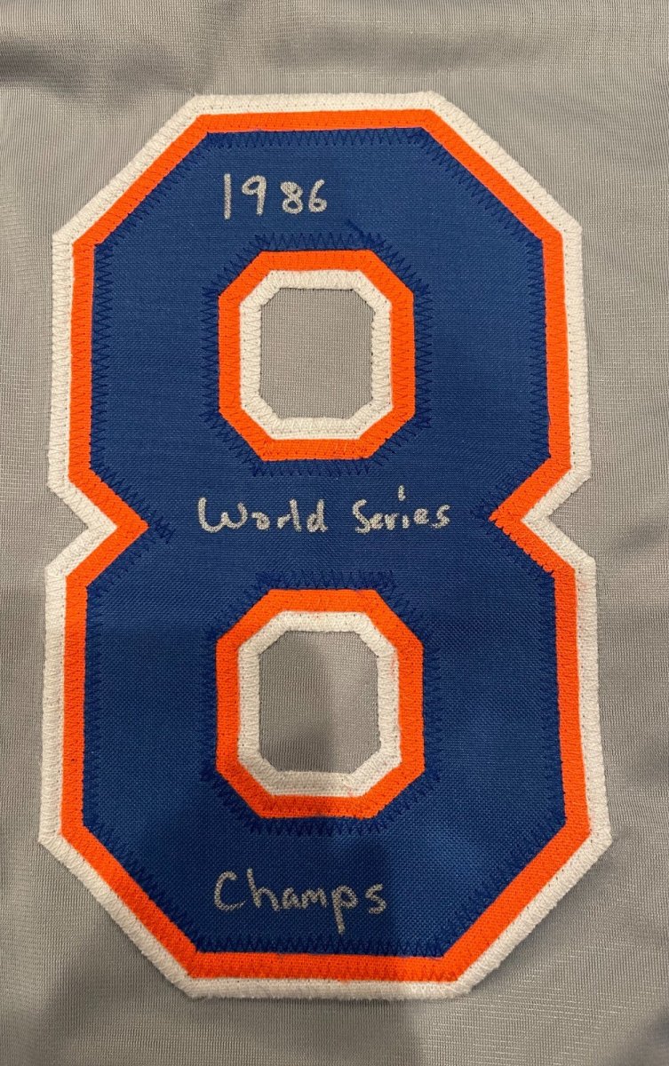 Randy Myers Signed NY Mets Custom Jersey w/ 1986 WS Champs Beckett BAS COA
