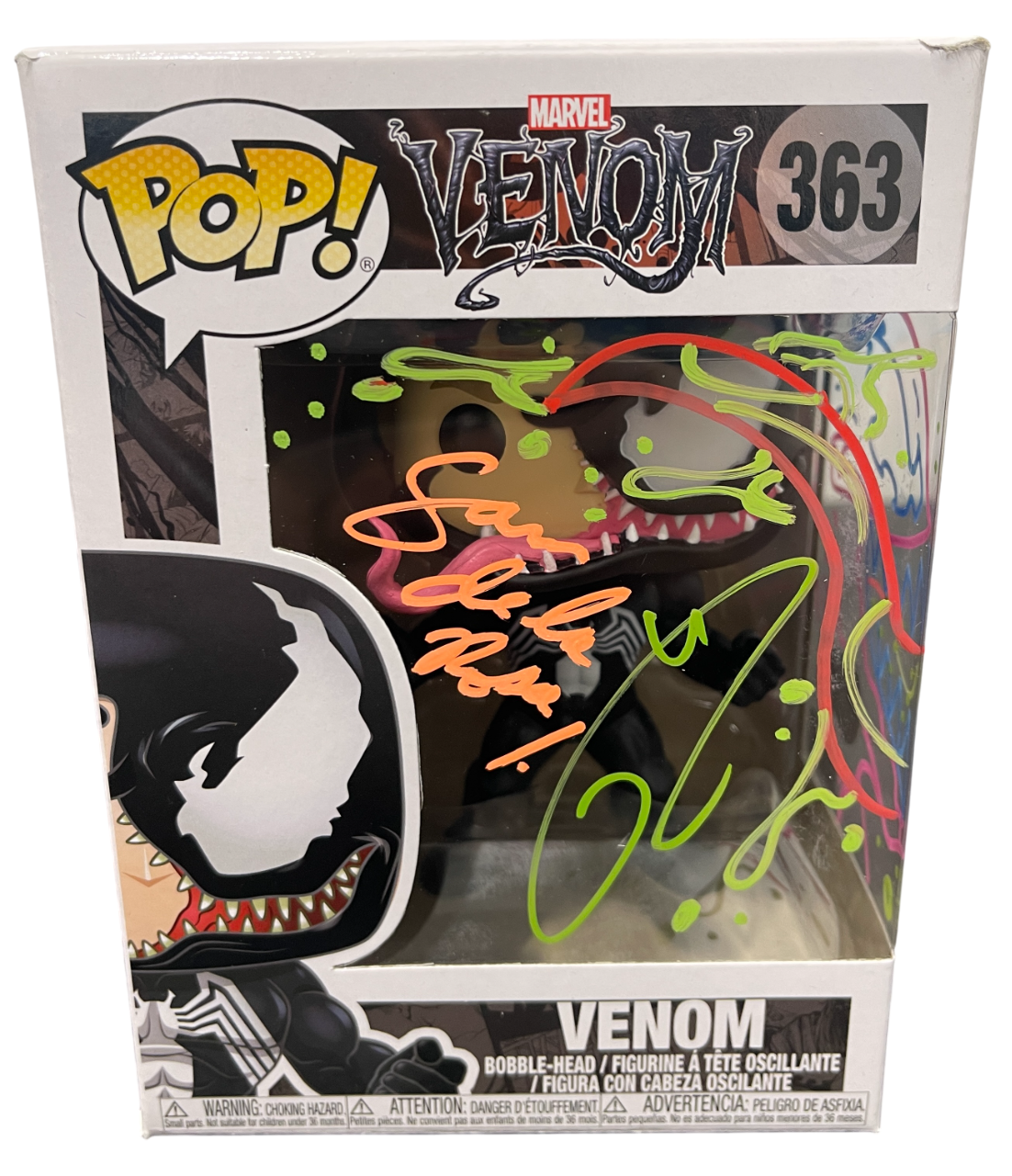 Tom Hardy Signed Venom Funko Pop #363 w/ Sam De La Rosa Sketch BAS &amp; JSA COA A