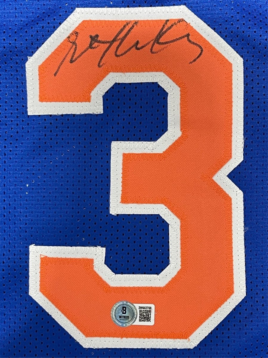 Stephon Marbury Signed Auto NY Knicks Blue Custom Jersey Beckett Wit BAS COA