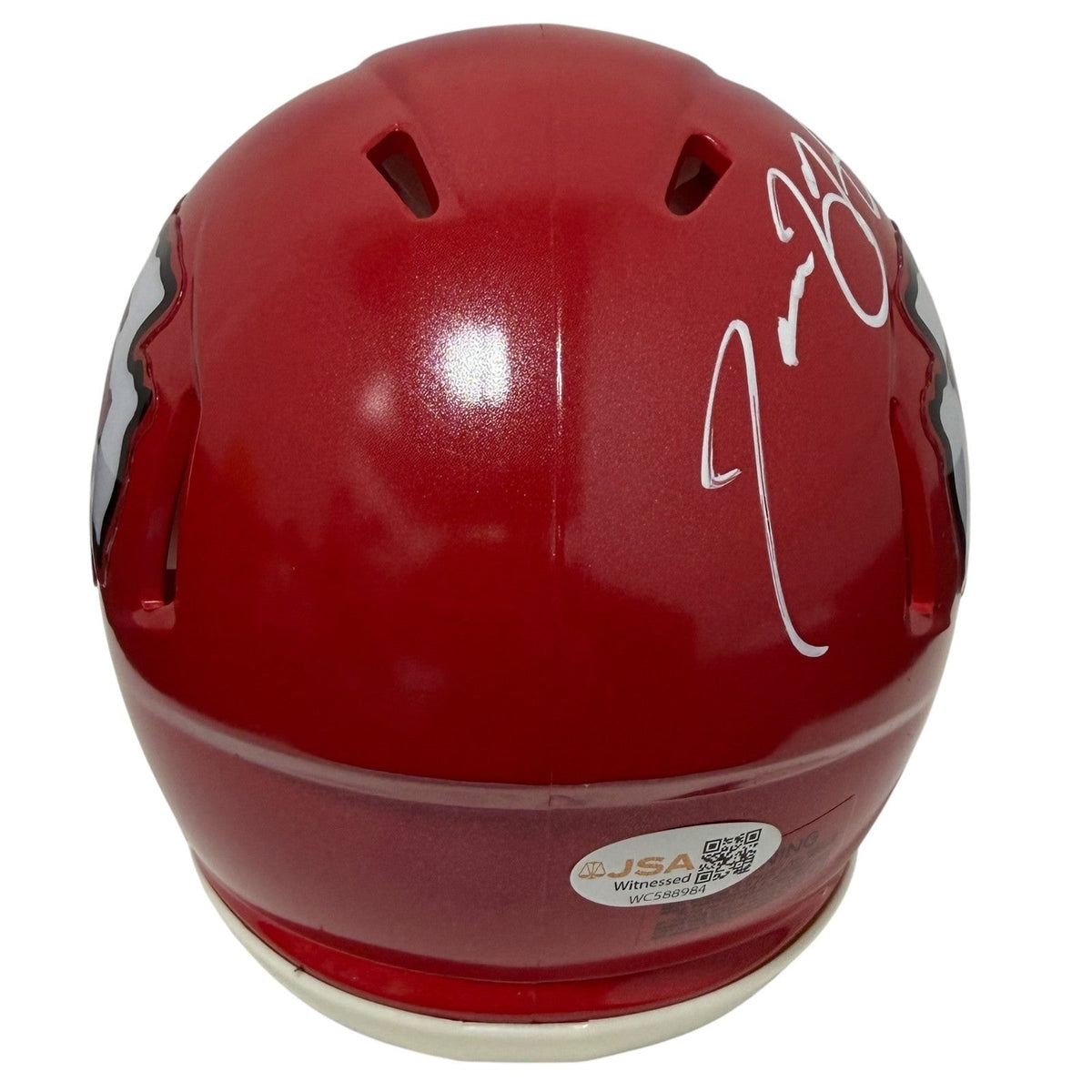 Tamba Hali Signed Kansas City Chiefs Speed Mini Helmet JSA Witness COA