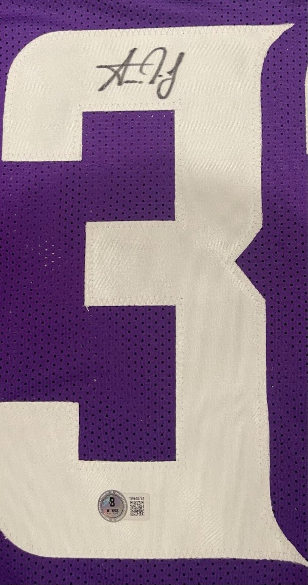 Aaron Jones Signed Minnesota Vikings Custom Jersey Beckett Witness BAS COA