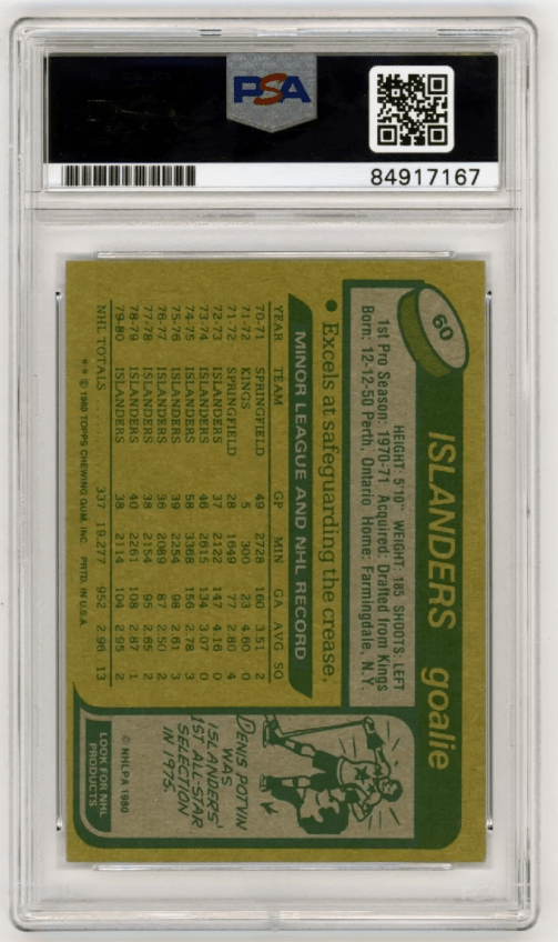 Billy Smith 1980-81 Topps Scratched #60 Signed PSA Authentic Auto Islanders HOF