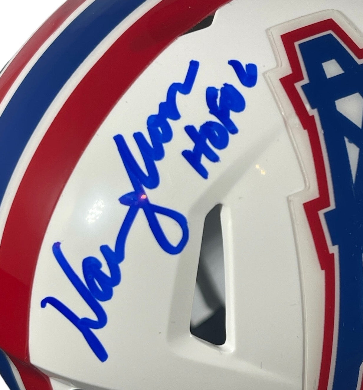 Earl Campbell &amp; Warren Moon Signed Oilers Mini Helmet w HOF Beckett Wit BAS COA