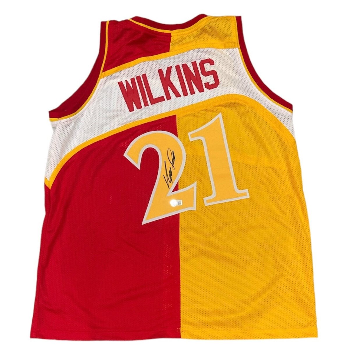 Dominique Wilkins Signed Atlanta Hawks Custom Jersey Beckett Witness BAS COA