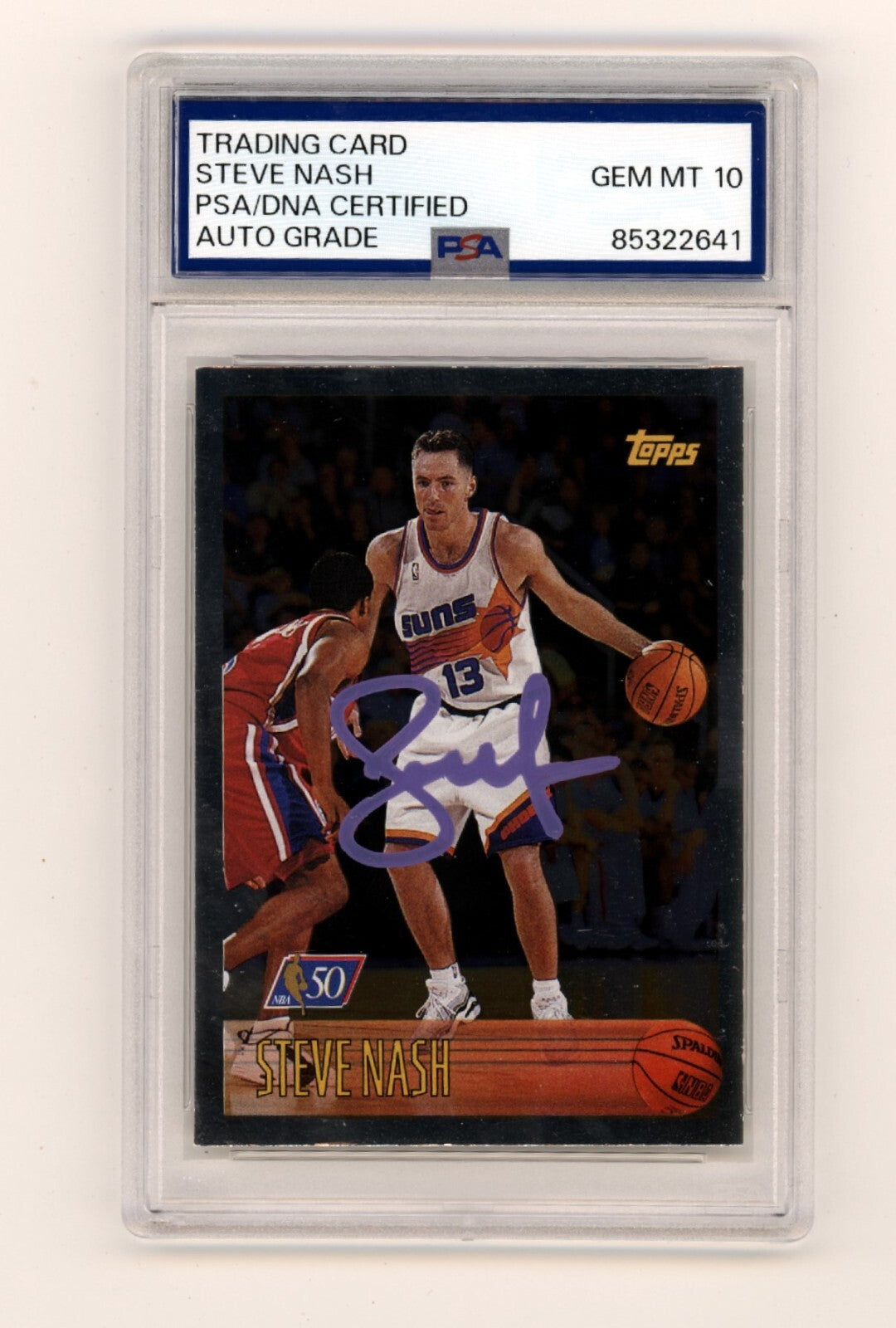 Steve Nash 1996-97 Topps Silver Foil NBA 50 #182 Rookie RC PSA 10 Auto Suns HOF