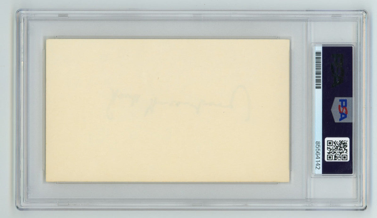 Hank Greenberg Signed Autographed 3x5 Index Card Cut PSA 10 Auto GEM Mt Tigers J