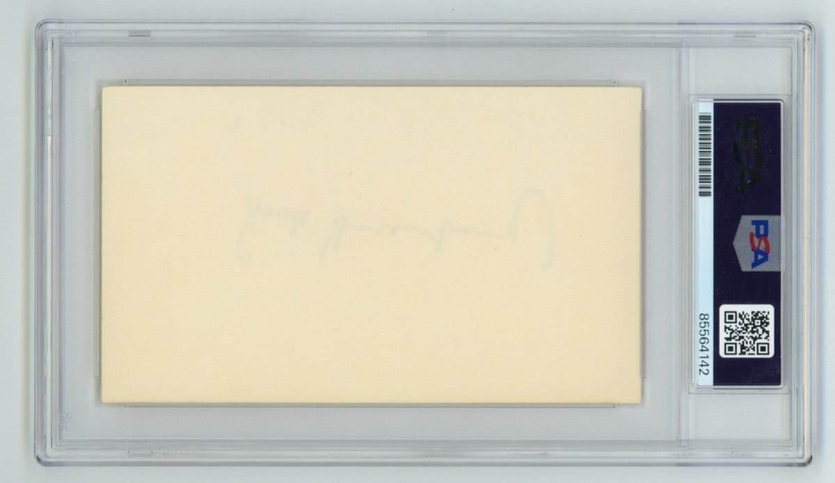 Hank Greenberg Signed Autographed 3x5 Index Card Cut PSA 10 Auto GEM Mt Tigers J