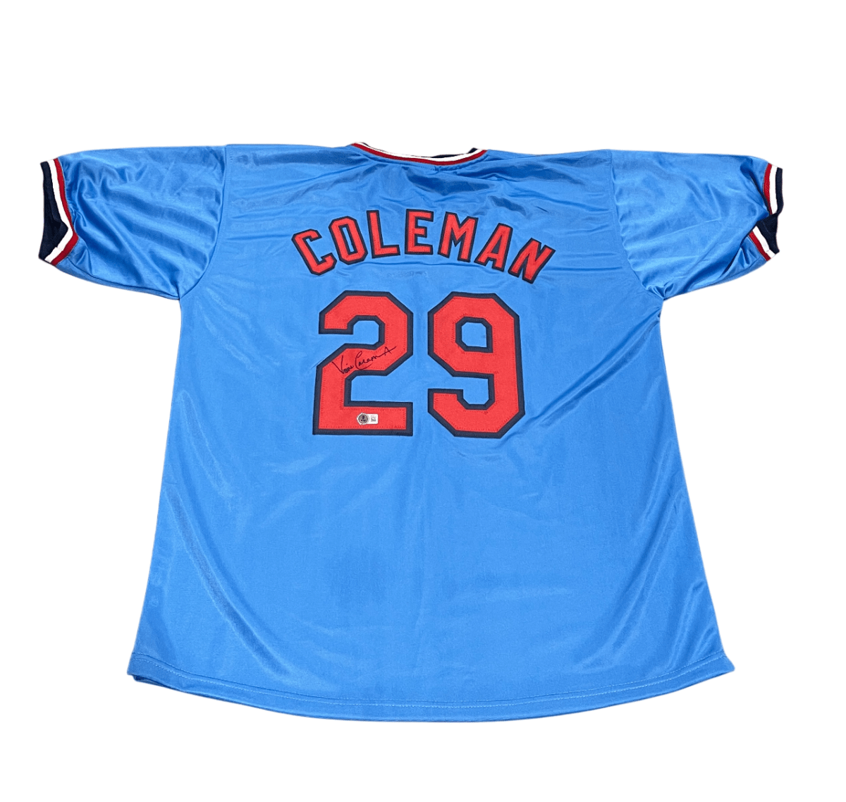 Vince Coleman Signed St Louis Cardinals Custom Jersey Beckett Witness BAS COA