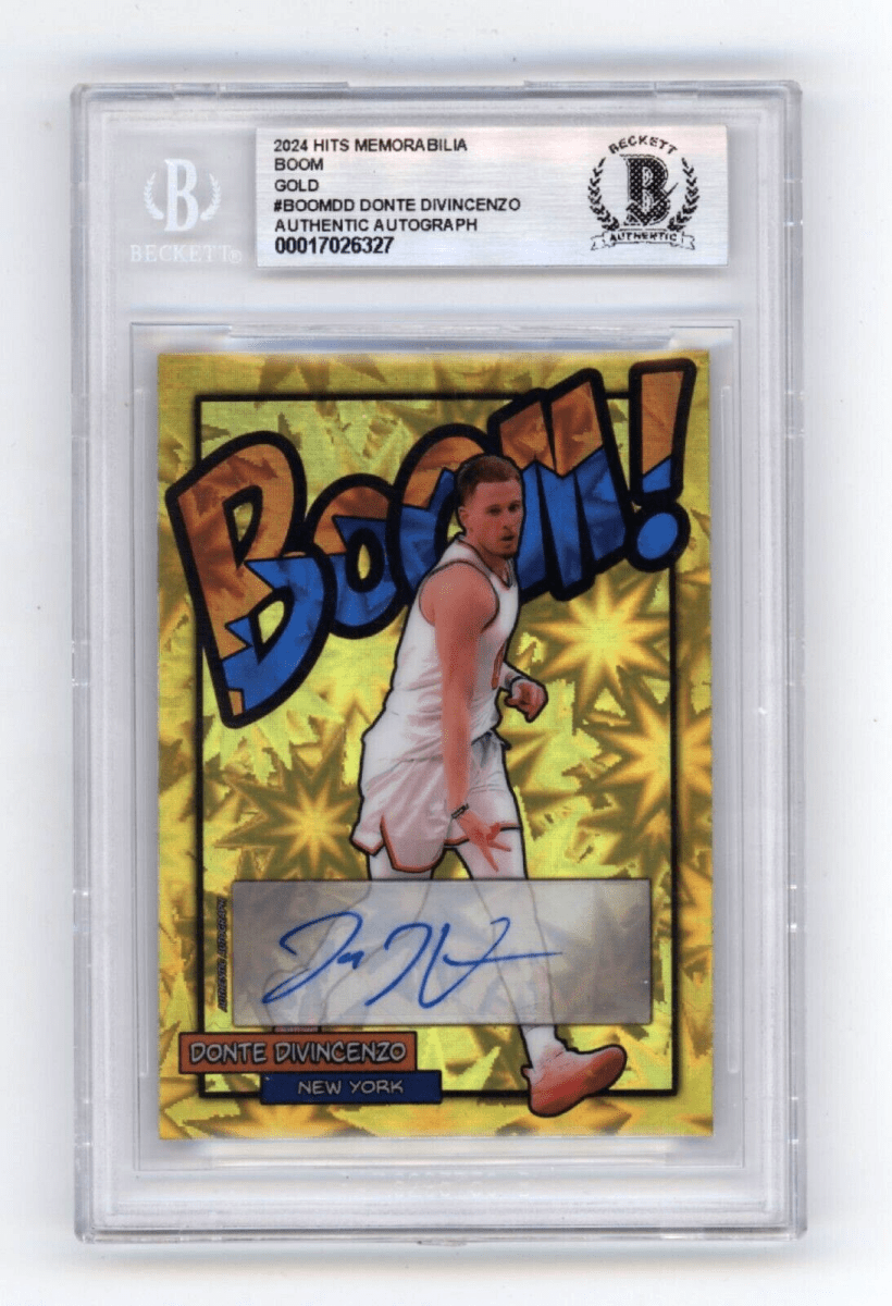 Donte DiVincenzo 2024 Hits Memorabilia BOOM Gold #/10 Signed BGS BAS Auto Knicks