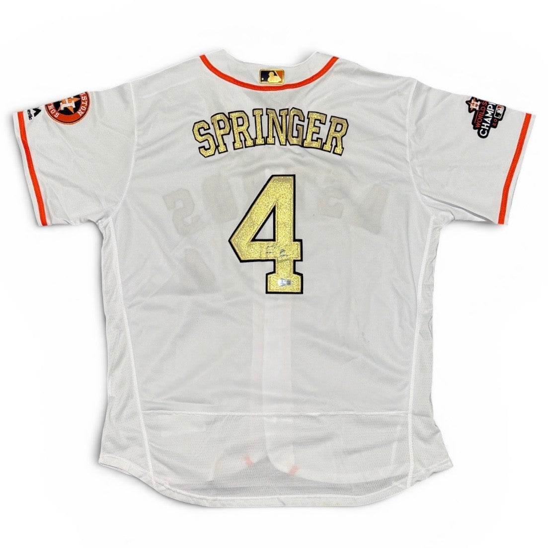 George Springer Signed 2017 World Series Astros Custom Replica Jersey BAS COA