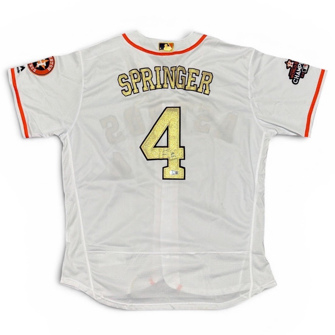 George Springer Signed 2017 World Series Astros Custom Replica Jersey BAS COA