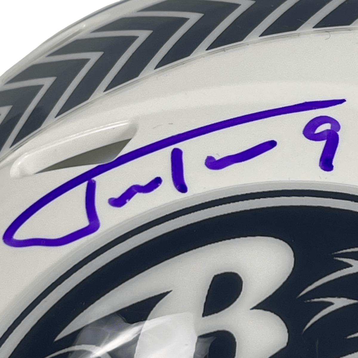 Justin Tucker Signed Ravens Salute 2024 Mini Helmet Beckett Witness BAS COA