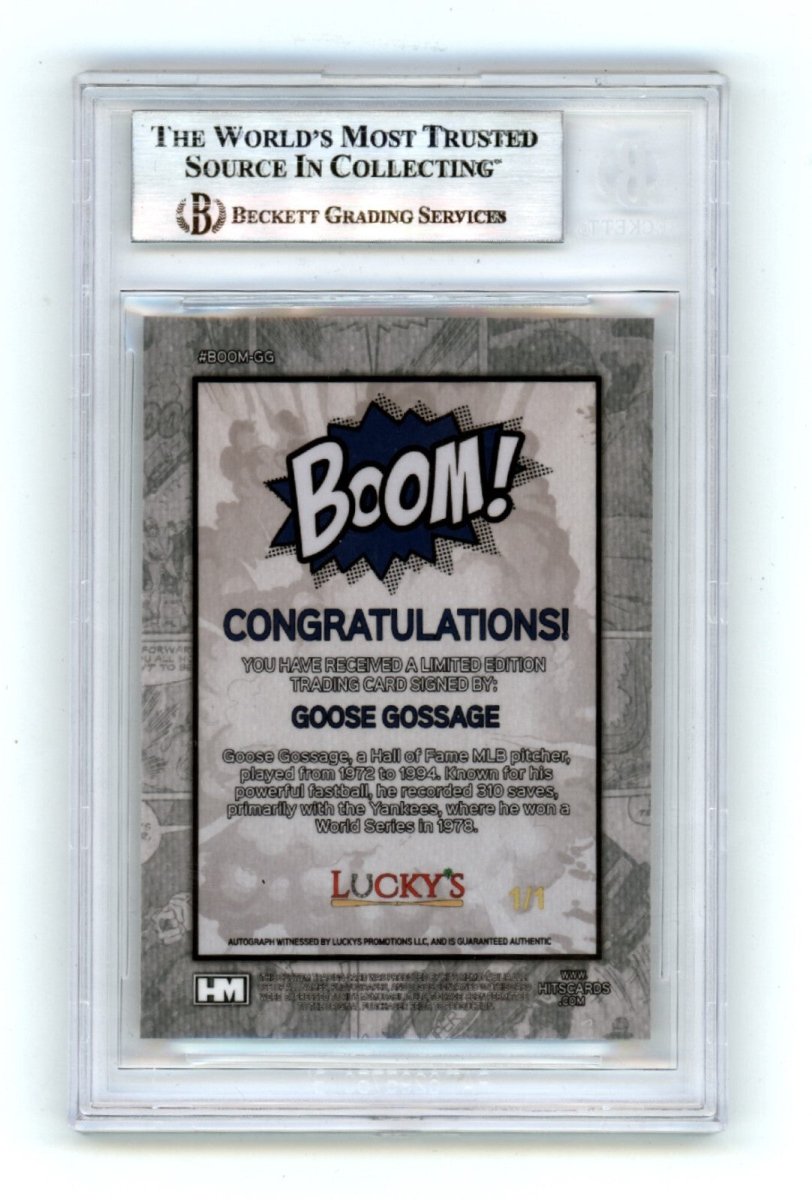 Goose Gossage 2024 Hits Memorabilia BOOM Super #1/1 Signed BGS BAS Auto Yankees