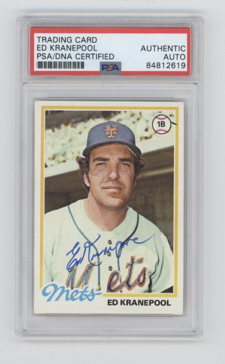 Ed Kranepool 1978 Topps Baseball #49 Signed PSA Authentic Auto New York Mets