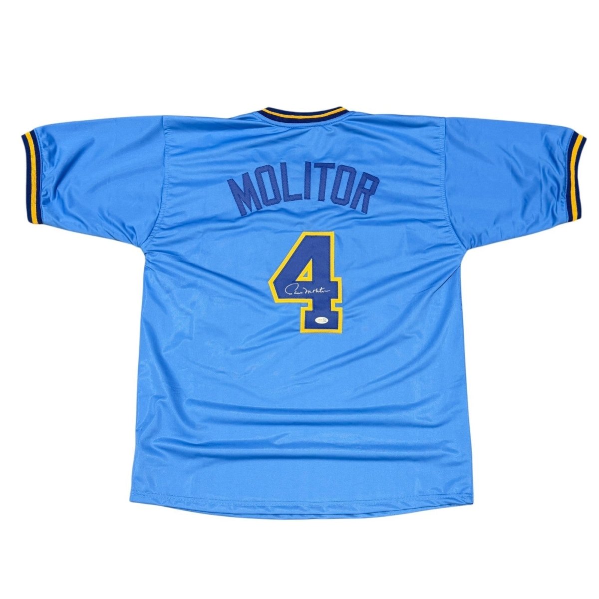 Paul Molitor Signed Autographed Milwaukee Brewers Custom Jersey JSA Witness COA