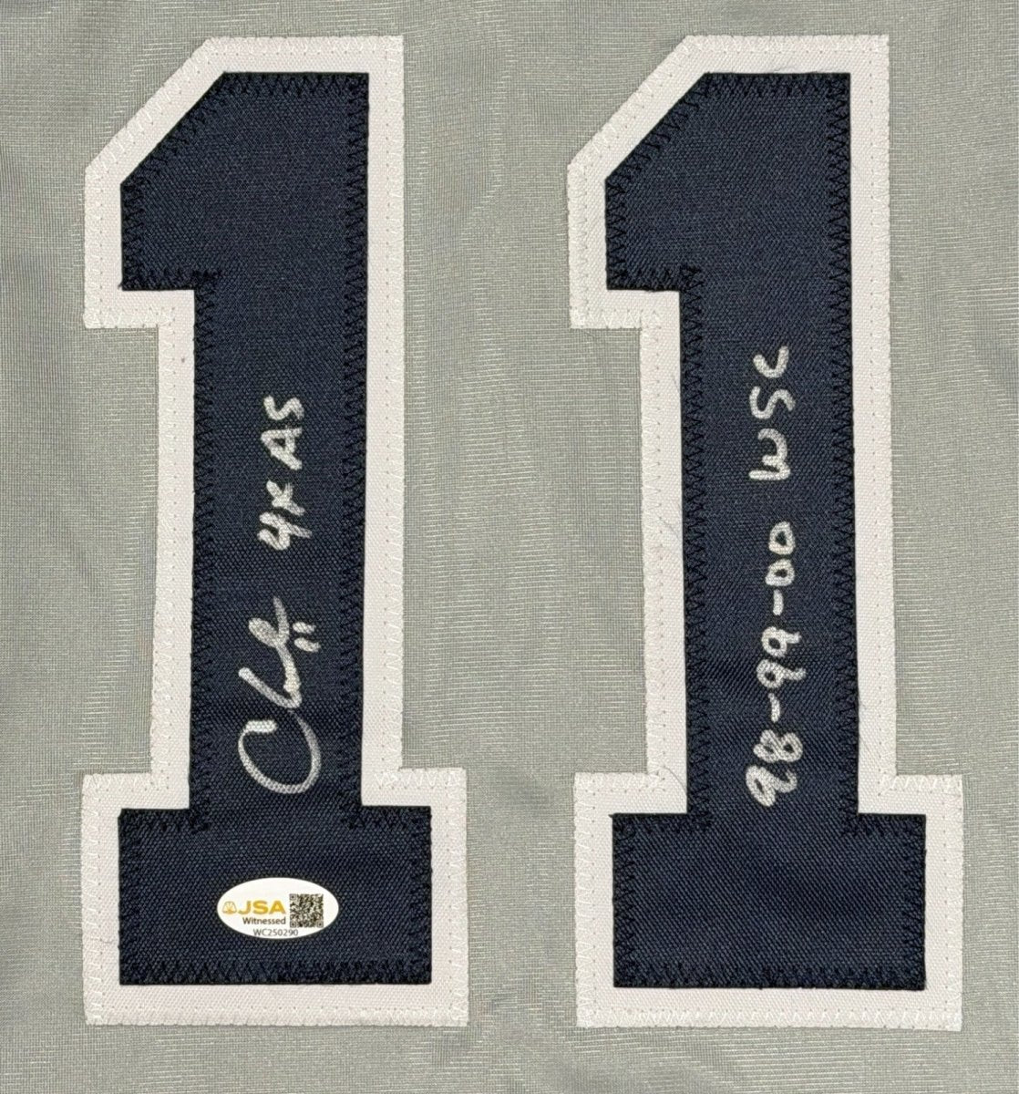 Chuck Knoblauch Signed New York Yankees Custom Jersey w/ 2 Insc JSA Witness COA