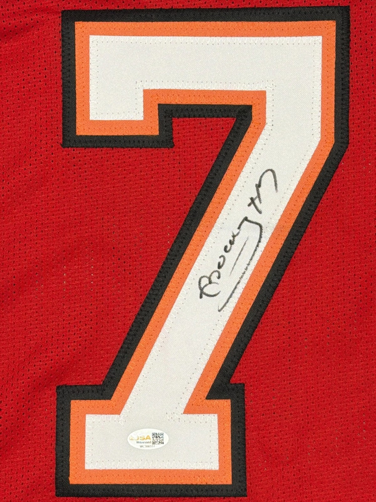 Bucky Irving Signed Tampa Bay Buccaneers Red Custom Jersey JSA Witness COA