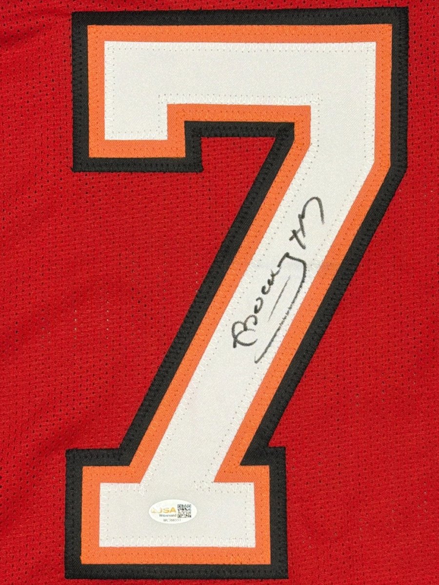 Bucky Irving Signed Tampa Bay Buccaneers Red Custom Jersey JSA Witness COA