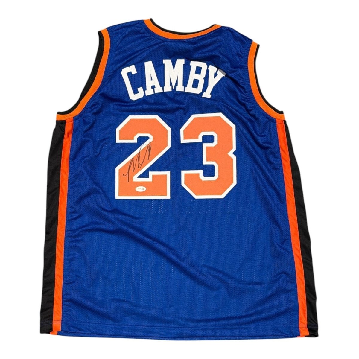 Marcus Camby Signed Autographed New York Knicks Custom Jersey JSA Witness COA
