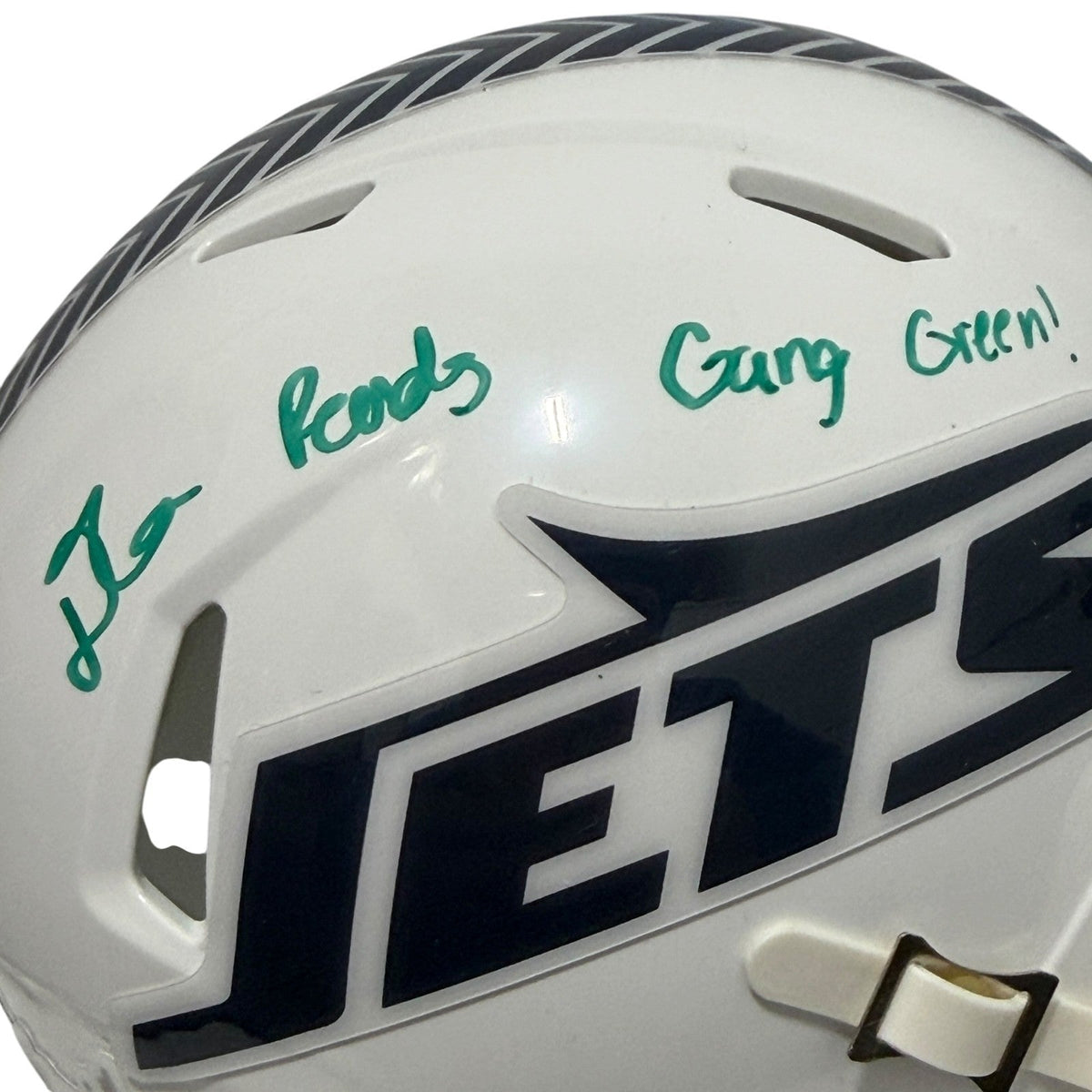 D'Angelo Ponds Signed New York Jets Salute Mini Helmet w/ Gang Green JSA Wit COA