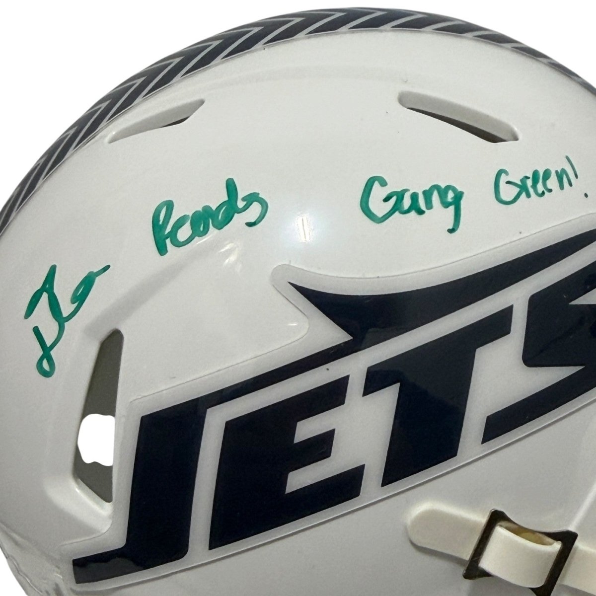 D'Angelo Ponds Signed New York Jets Salute Mini Helmet w/ Gang Green JSA Wit COA