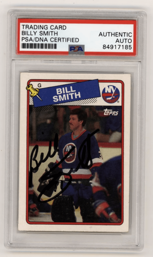 Billy Smith 1988-89 Topps #17 Signed PSA Authentic Auto Black Islanders HOF