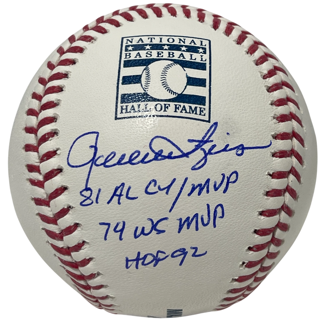 Rollie Fingers Signed Rawlings HOF Baseball w/ 3 Insc Beckett Witness BAS COA