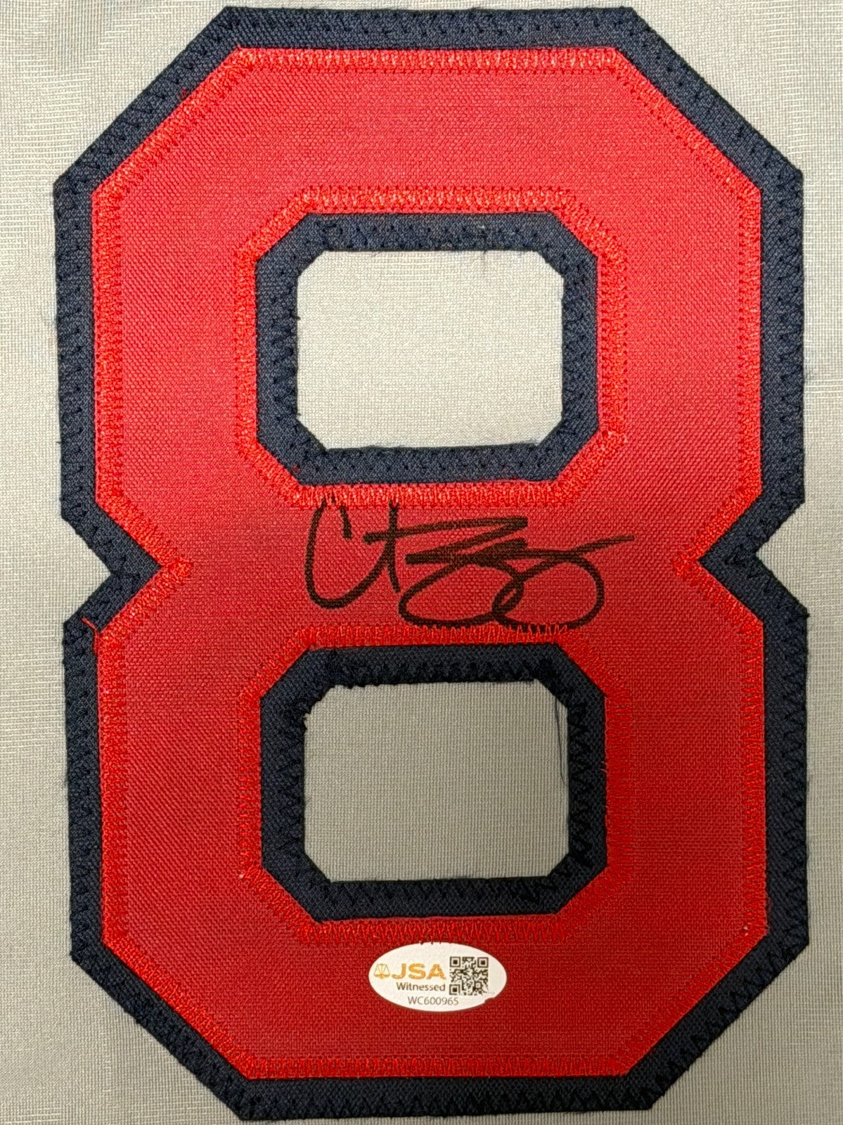Curt Schilling Signed Autographed Boston Red Sox Custom Jersey JSA Witness COA G